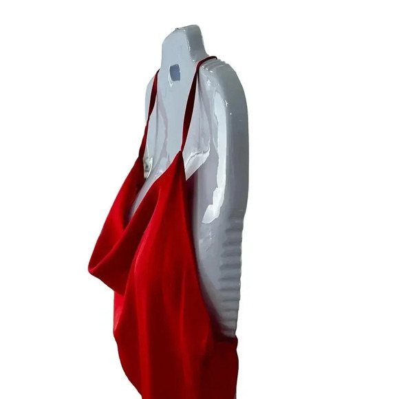 Paper Heart Red Satin Midi Slip Dress Party SZ M - Picture 3 of 9